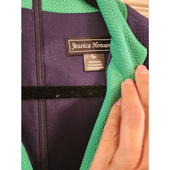 Jessica Howard NWT shift dress green and blue size 8P - Picture 5 of 8